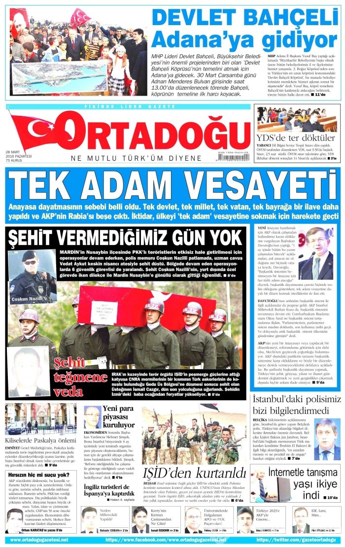 Gazete manşetleri (28.03.2016)