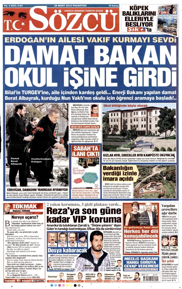 Gazete manşetleri (28.03.2016)