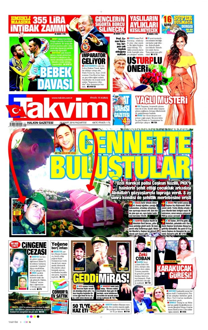 Gazete manşetleri (28.03.2016)