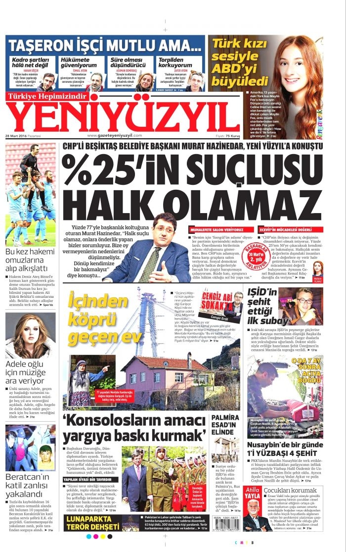 Gazete manşetleri (28.03.2016)