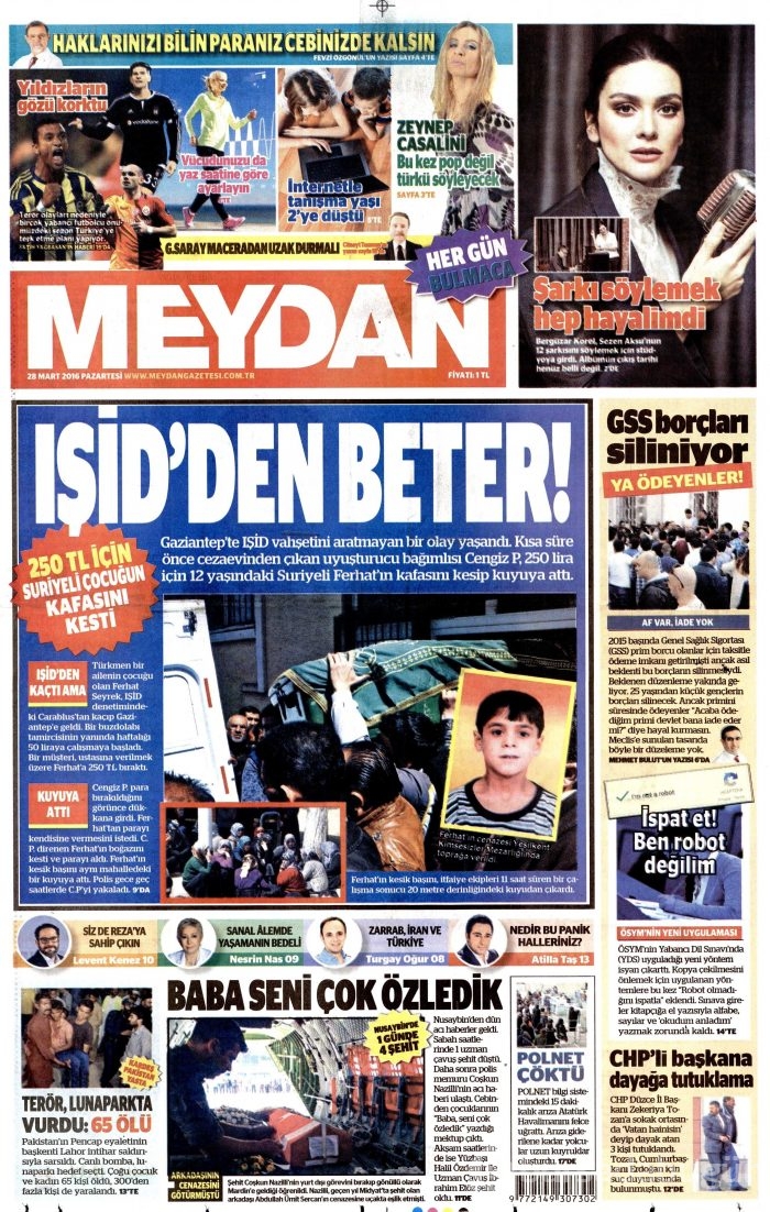 Gazete manşetleri (28.03.2016)