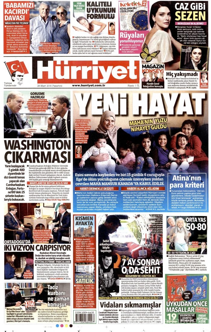 Gazete manşetleri (28.03.2016)