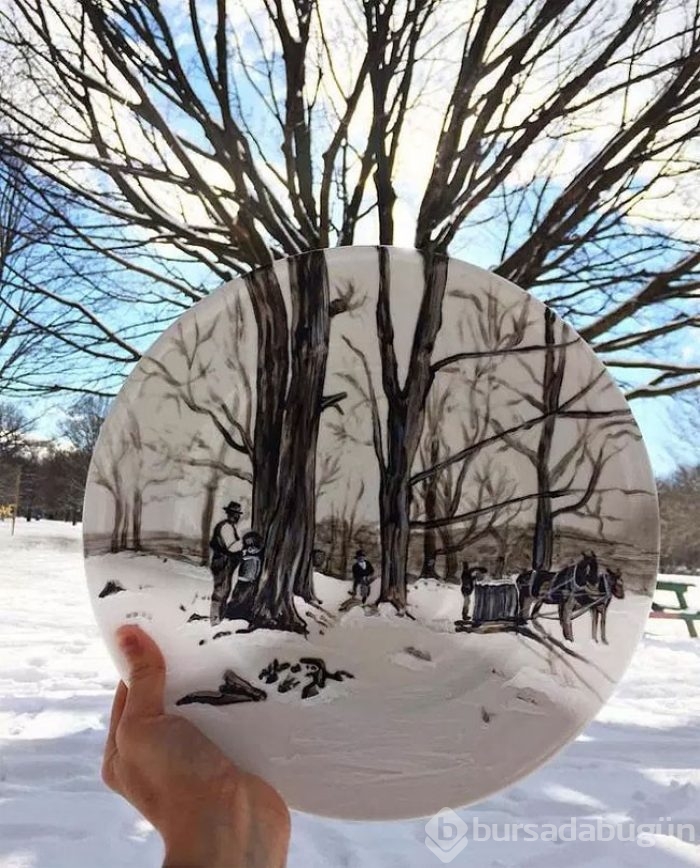 Tabak üzerinde muhteşem sanat