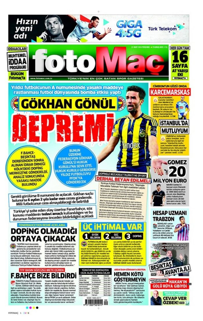 Günün gazete manşetleri - 31 Mart 2016