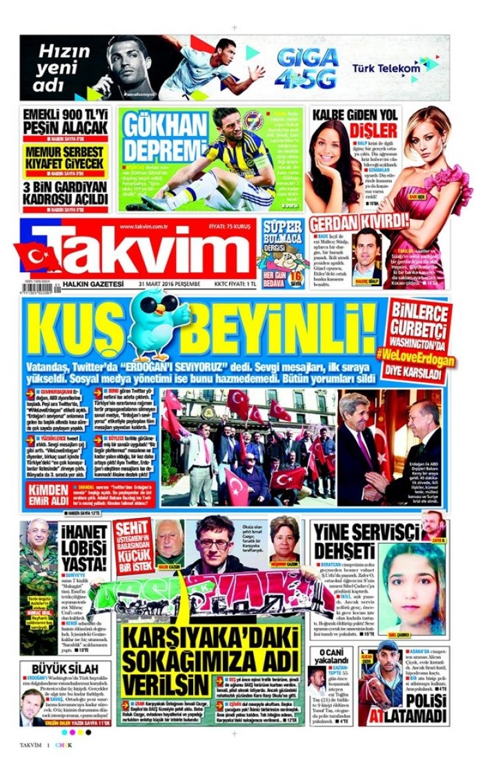 Günün gazete manşetleri - 31 Mart 2016