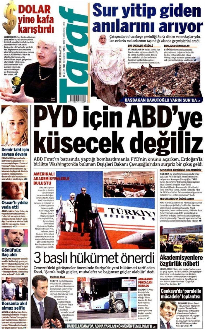 Günün gazete manşetleri - 31 Mart 2016