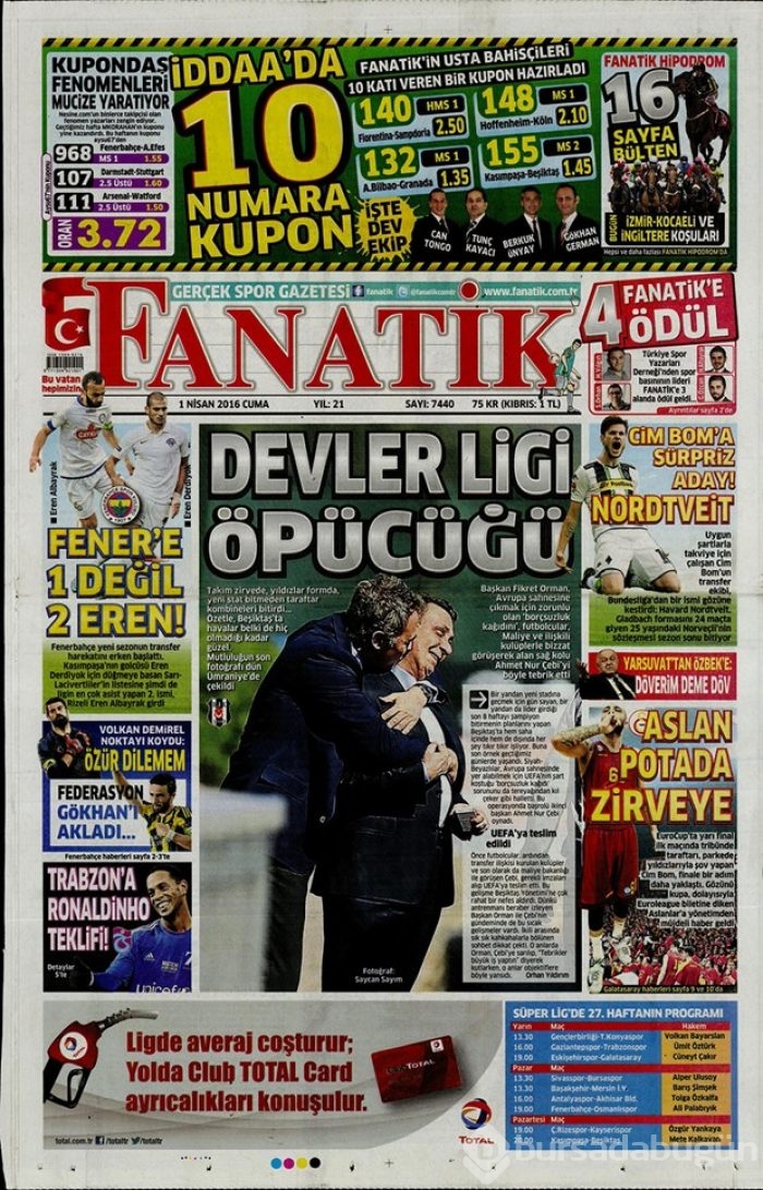 Günün gazete manşetleri - 1 Nisan 2016
