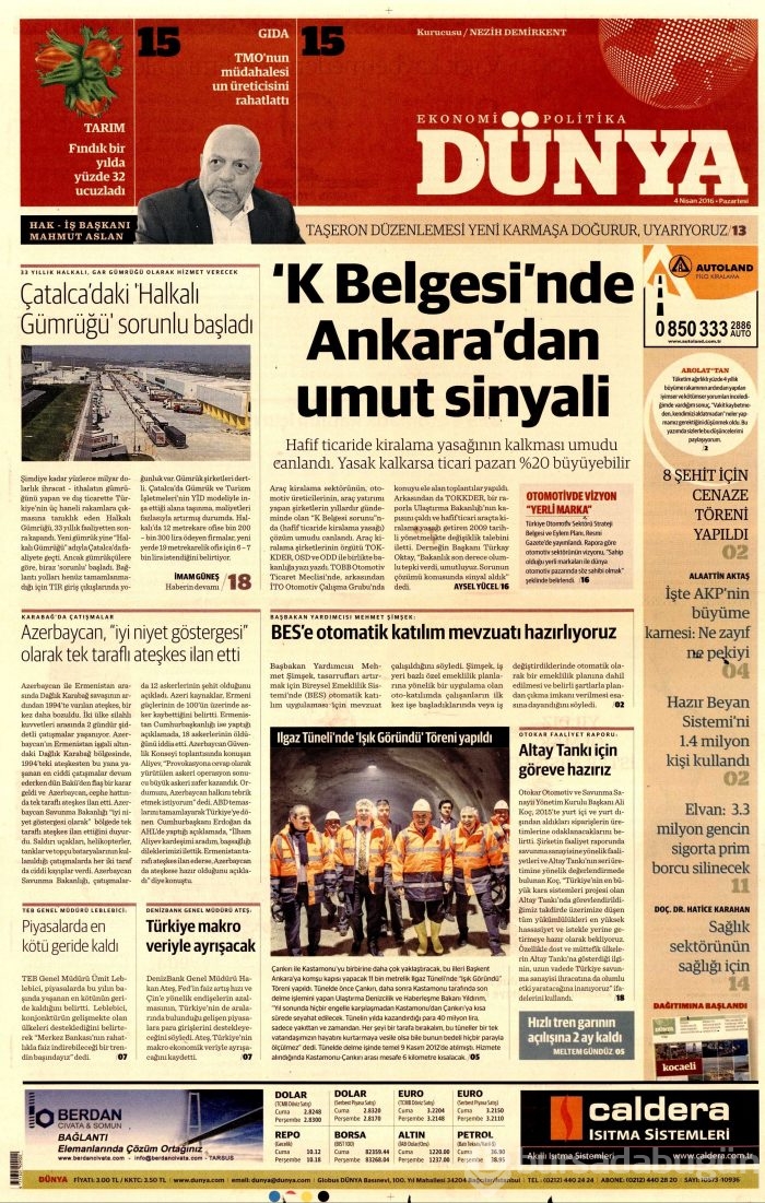 4 Nisan gazete manşetleri