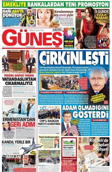 Günün gazete manşetleri - 6 Nisan 2016
