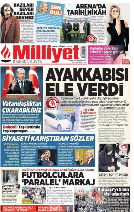 Günün gazete manşetleri - 6 Nisan 2016
