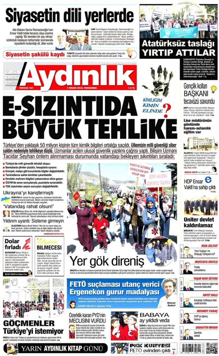 Günün gazete manşetleri - 7 Nisan 2016