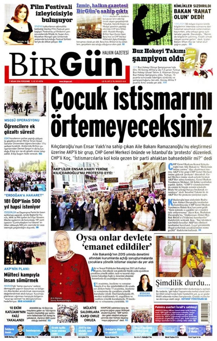 Günün gazete manşetleri - 7 Nisan 2016
