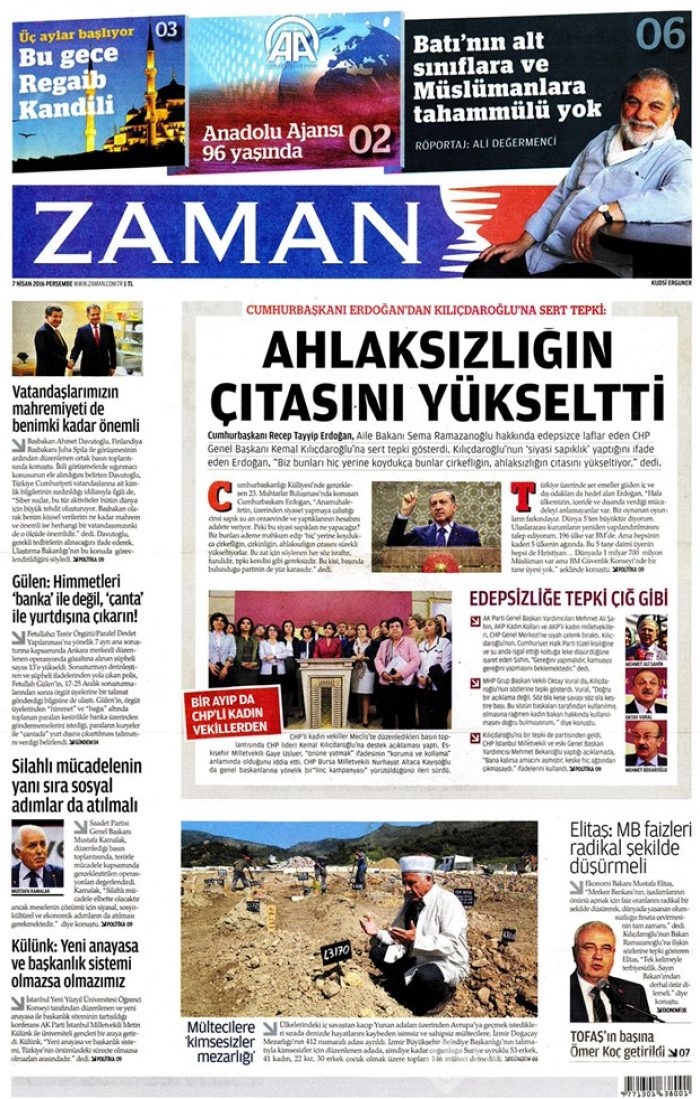 Günün gazete manşetleri - 7 Nisan 2016
