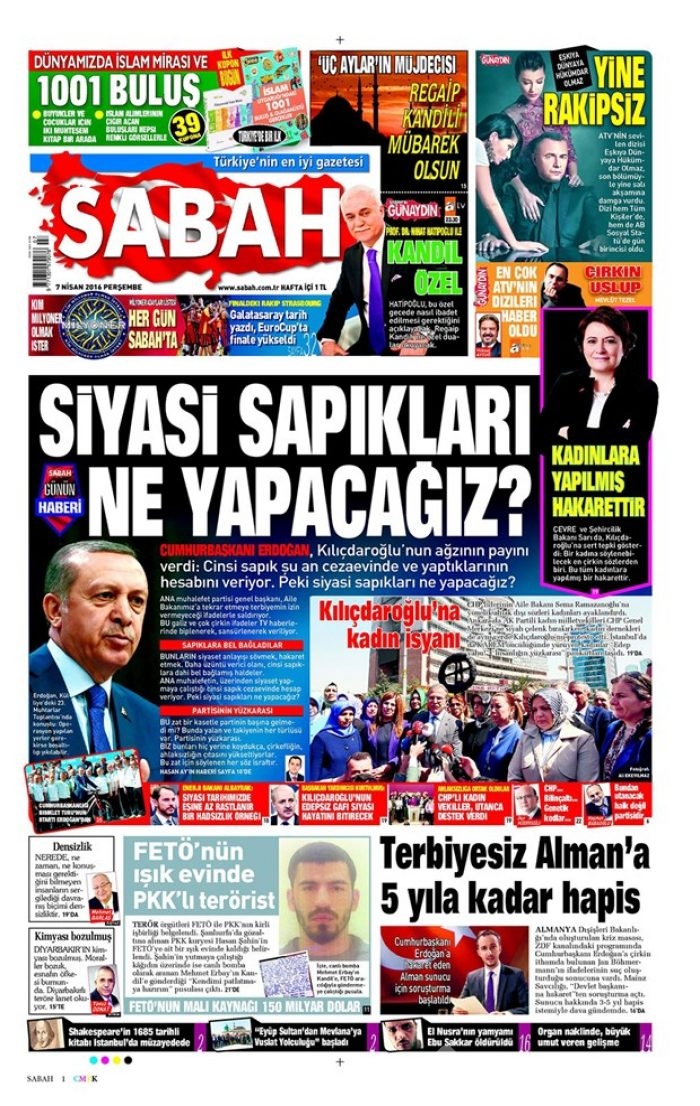 Günün gazete manşetleri - 7 Nisan 2016