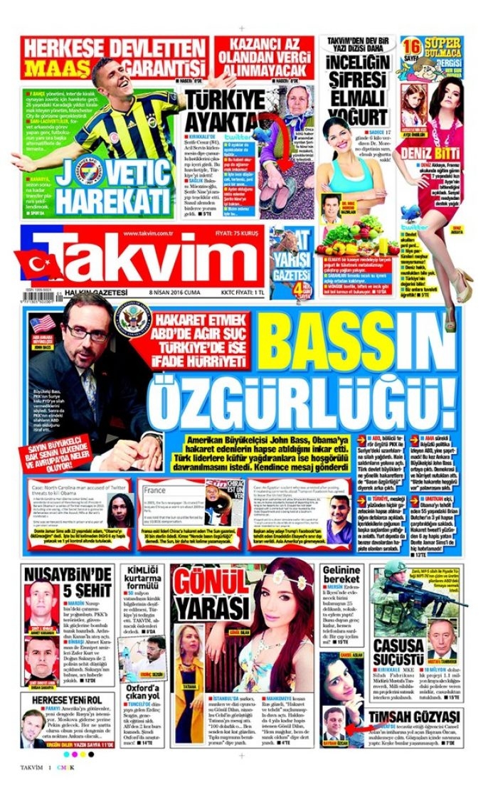 Günün gazete manşetleri - 8 Nisan 2016