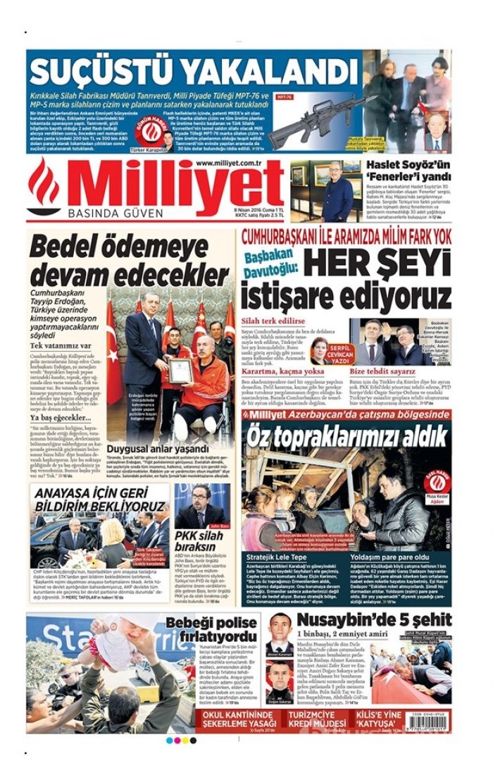 Günün gazete manşetleri - 8 Nisan 2016