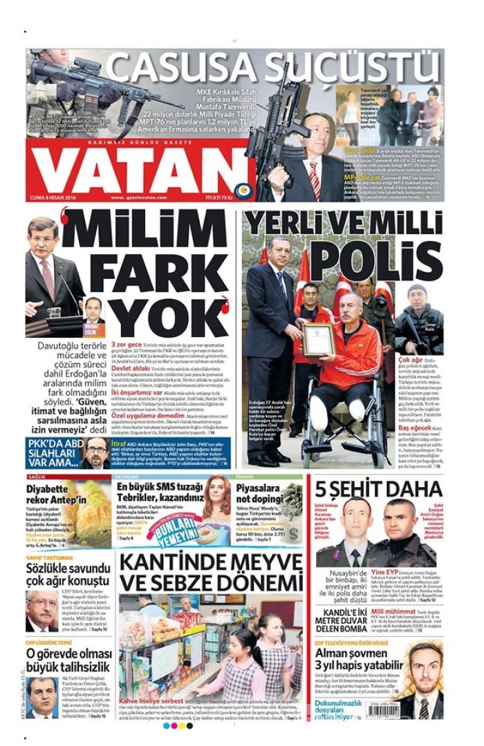 Günün gazete manşetleri - 8 Nisan 2016
