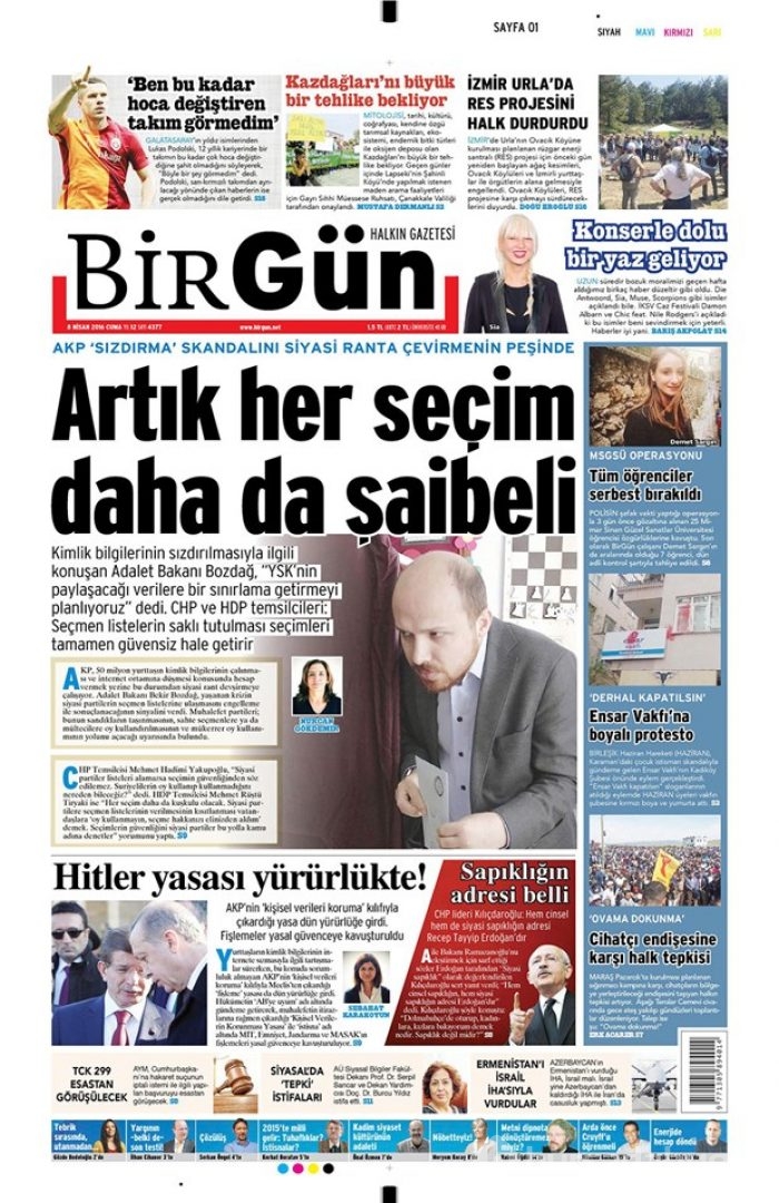 Günün gazete manşetleri - 8 Nisan 2016