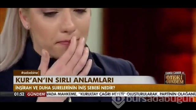 Güzel sunucu ilahiyatçı konuğunun söylediklerine hüngür hüngür ağladı
