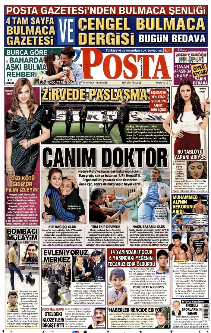 11 Nisan gazete manşetleri