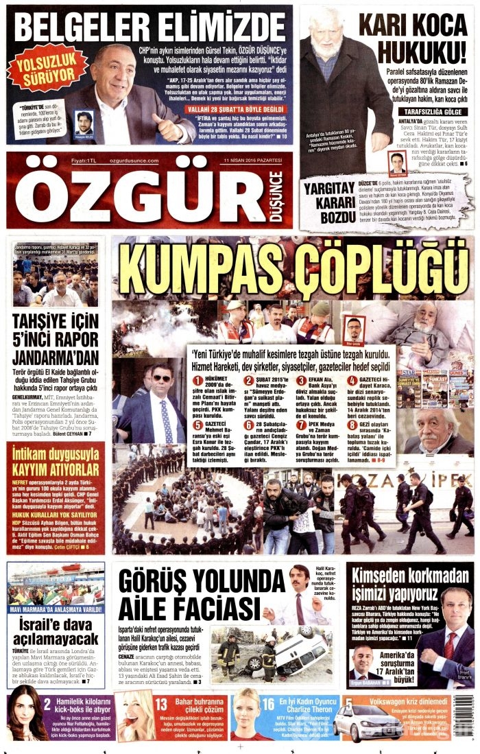 11 Nisan gazete manşetleri