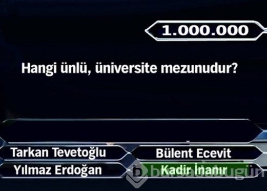 1 Milyon liralık 11 final sorusu