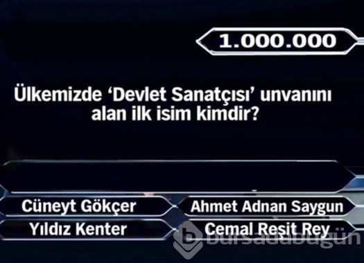 1 Milyon liralık 11 final sorusu