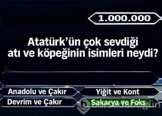 1 Milyon liralık 11 final sorusu