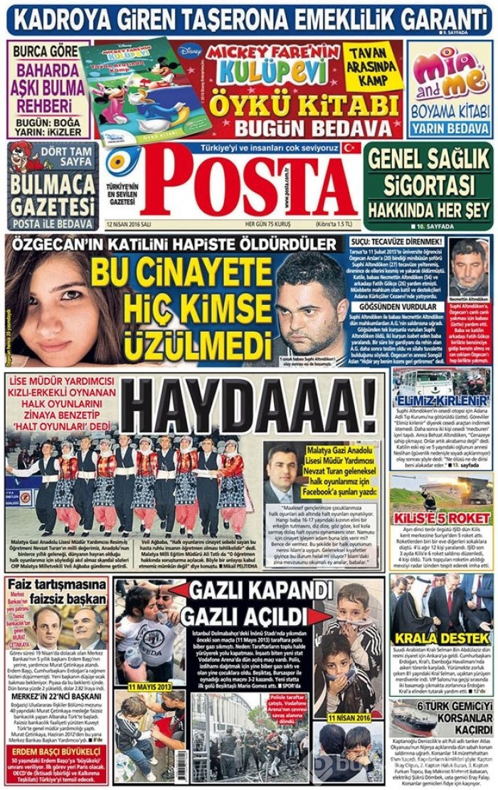 Günün gazete manşetleri - 12 Nisan 2016