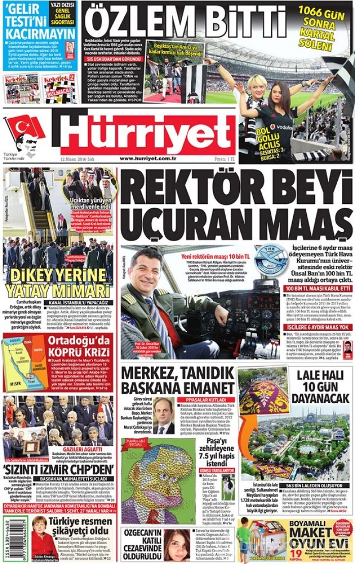 Günün gazete manşetleri - 12 Nisan 2016