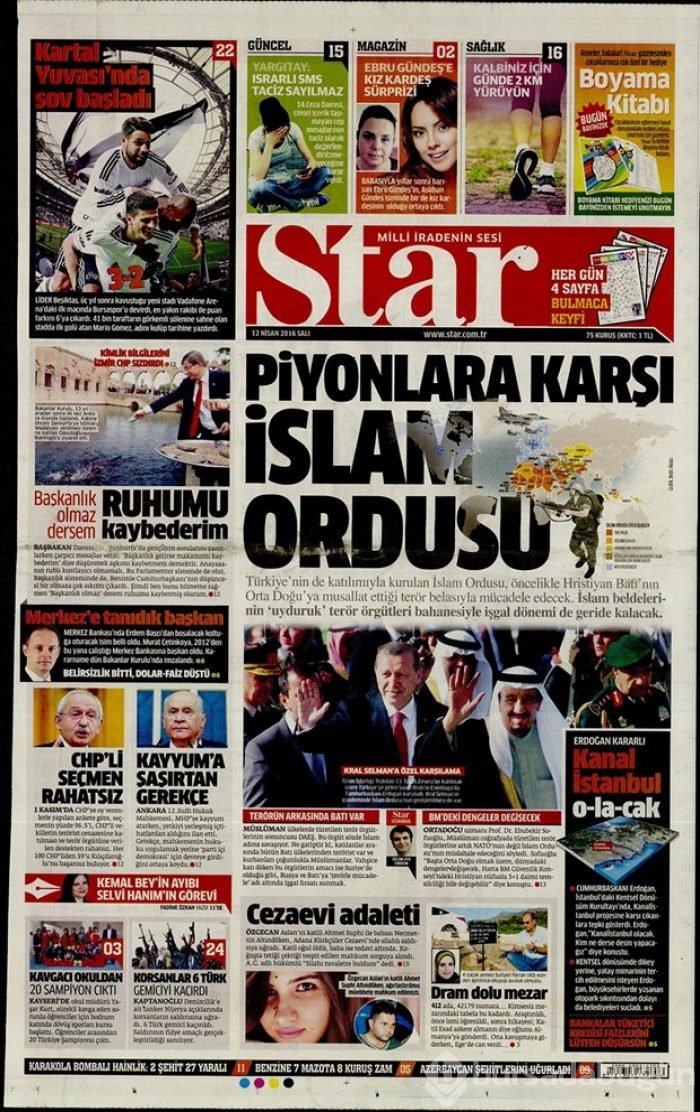 Günün gazete manşetleri - 12 Nisan 2016