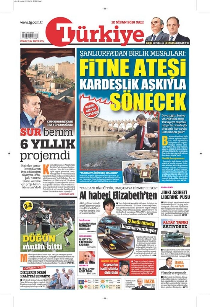 Günün gazete manşetleri - 12 Nisan 2016