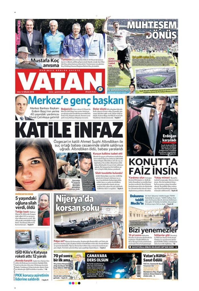 Günün gazete manşetleri - 12 Nisan 2016