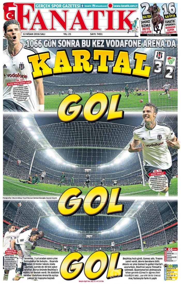 Günün gazete manşetleri - 12 Nisan 2016