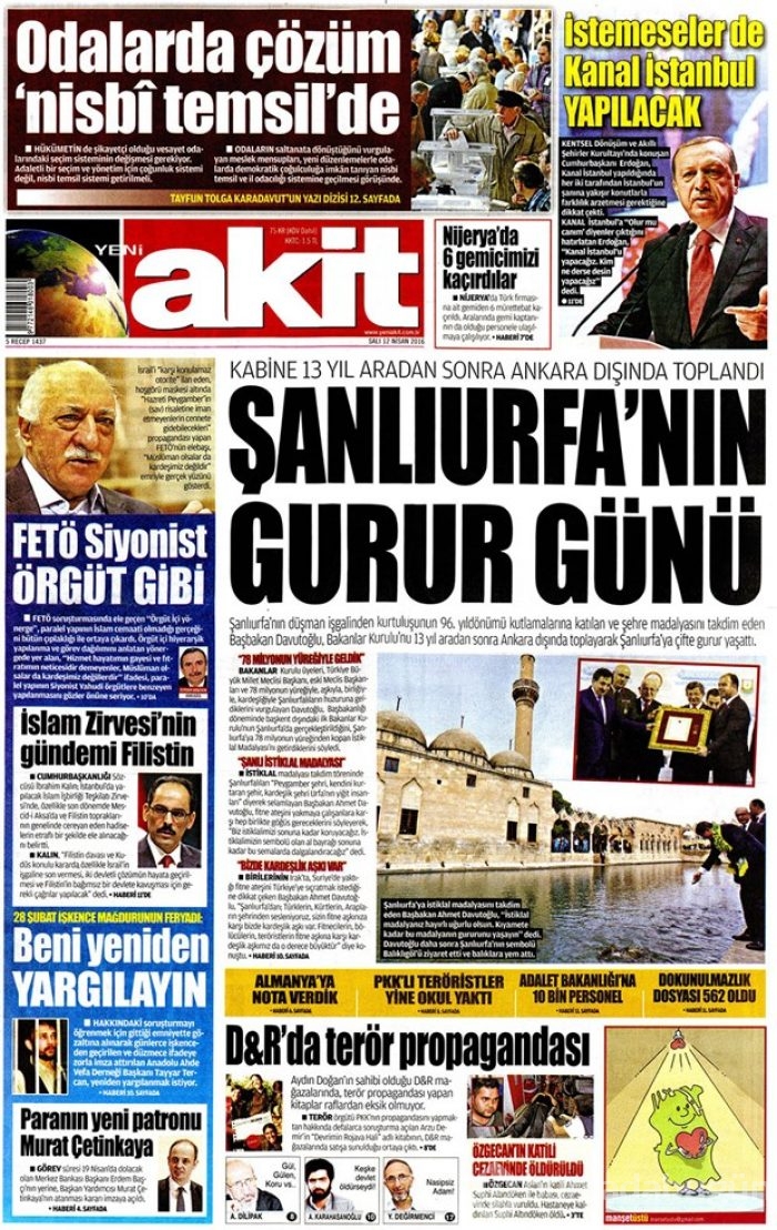 Günün gazete manşetleri - 12 Nisan 2016