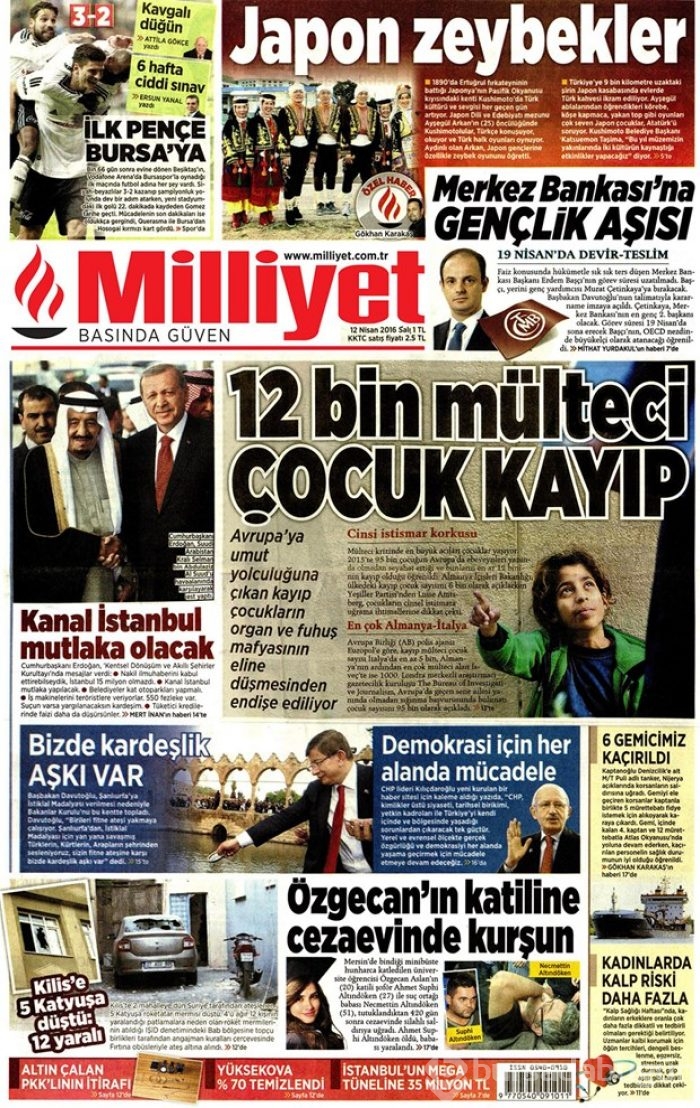Günün gazete manşetleri - 12 Nisan 2016