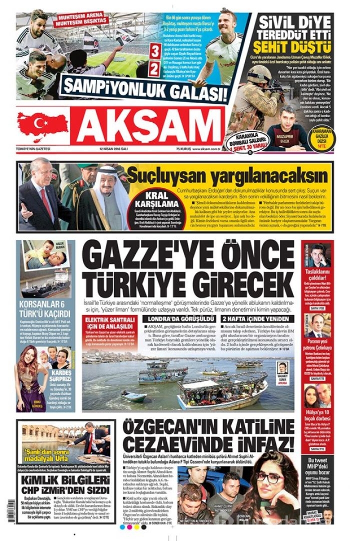 Günün gazete manşetleri - 12 Nisan 2016