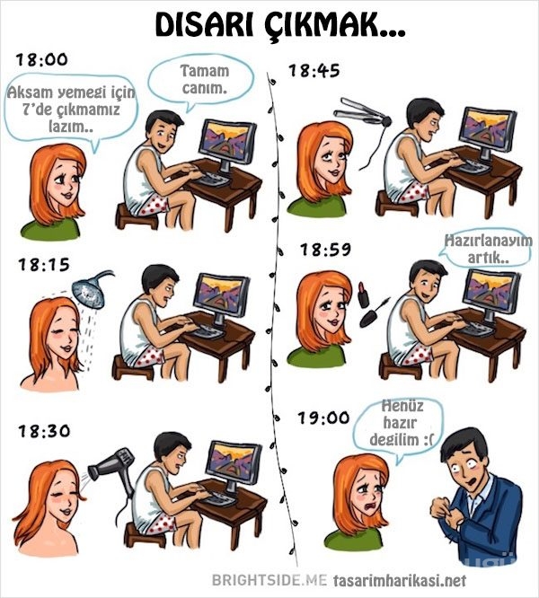 Kadınlar Vs Erkekler karikatürleri