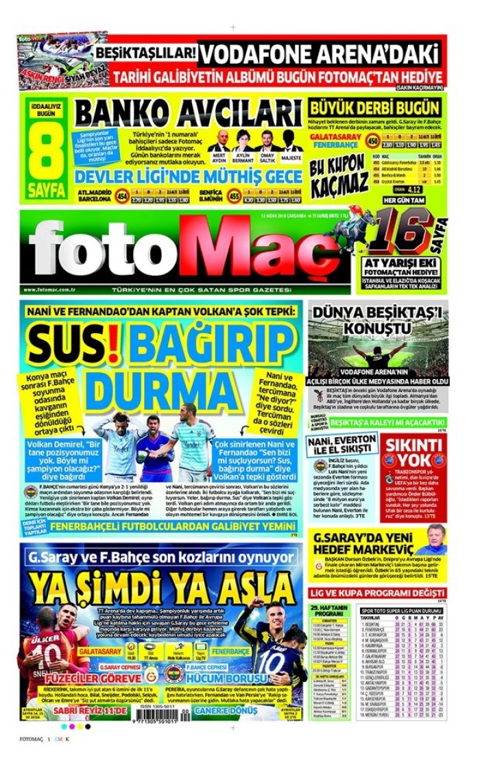 Günün gazete manşetleri - 13 Nisan 2016
