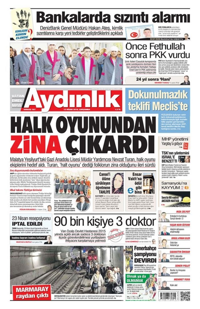 Günün gazete manşetleri - 13 Nisan 2016
