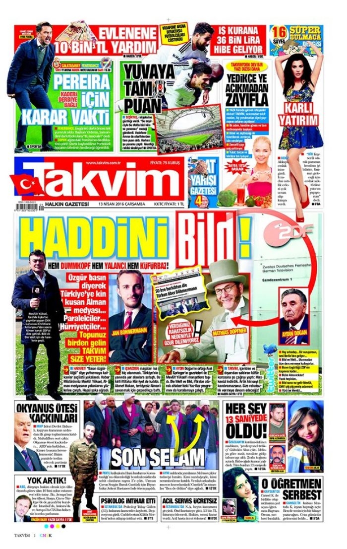 Günün gazete manşetleri - 13 Nisan 2016
