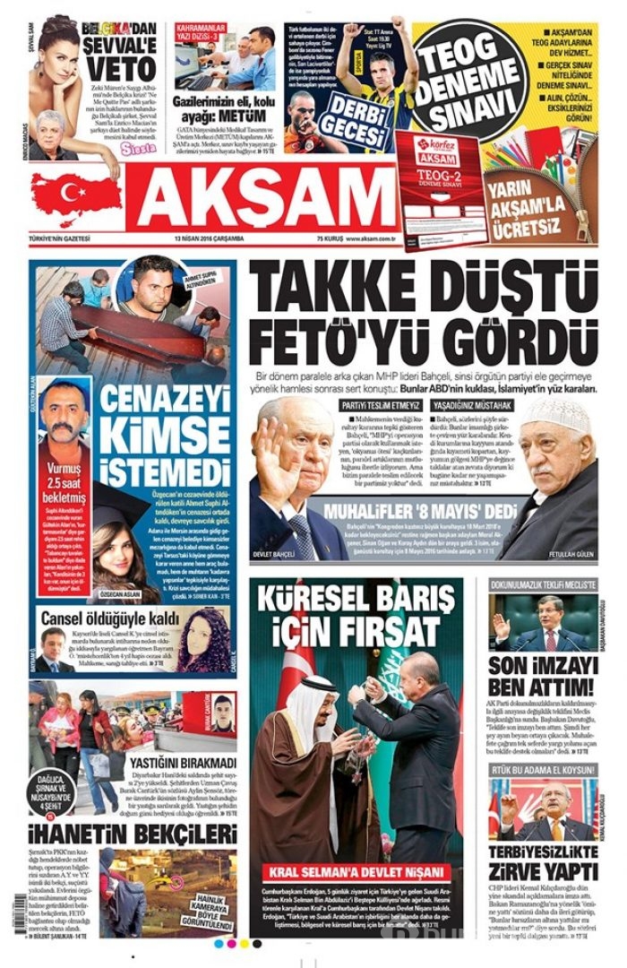 Günün gazete manşetleri - 13 Nisan 2016
