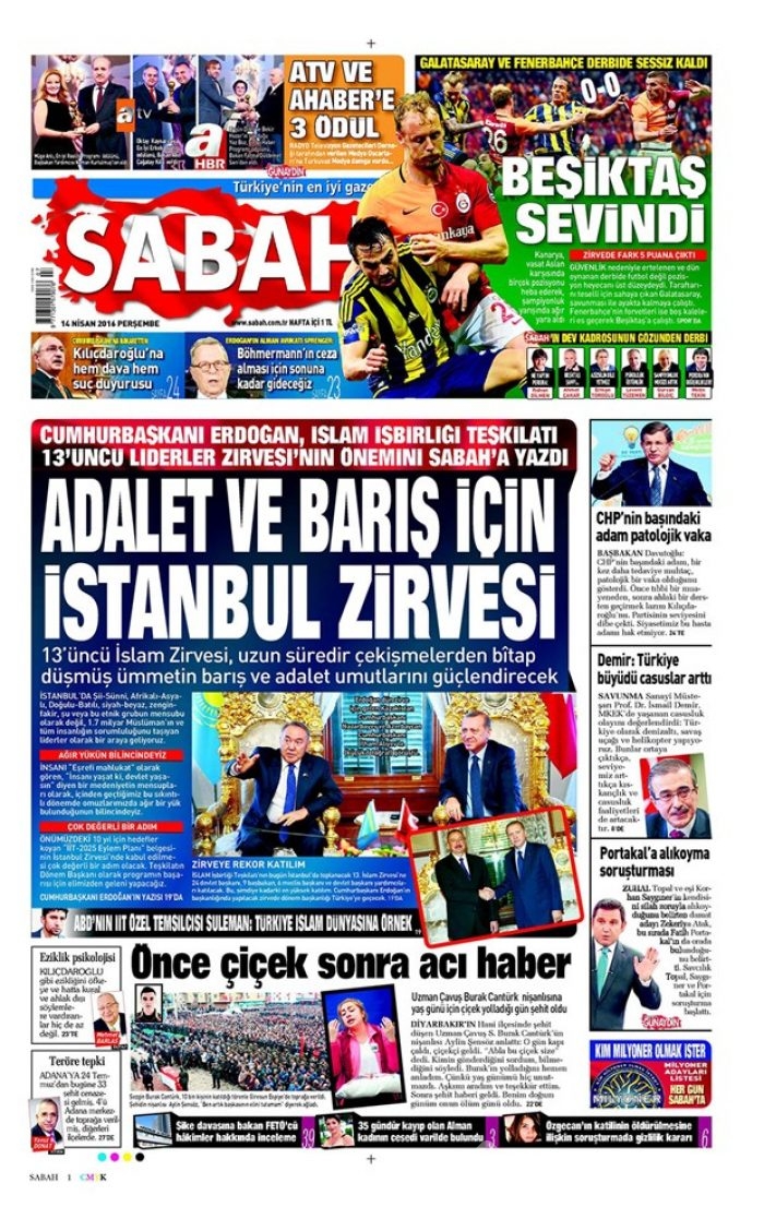 Günün gazete manşetleri - 14 Nisan 2016
