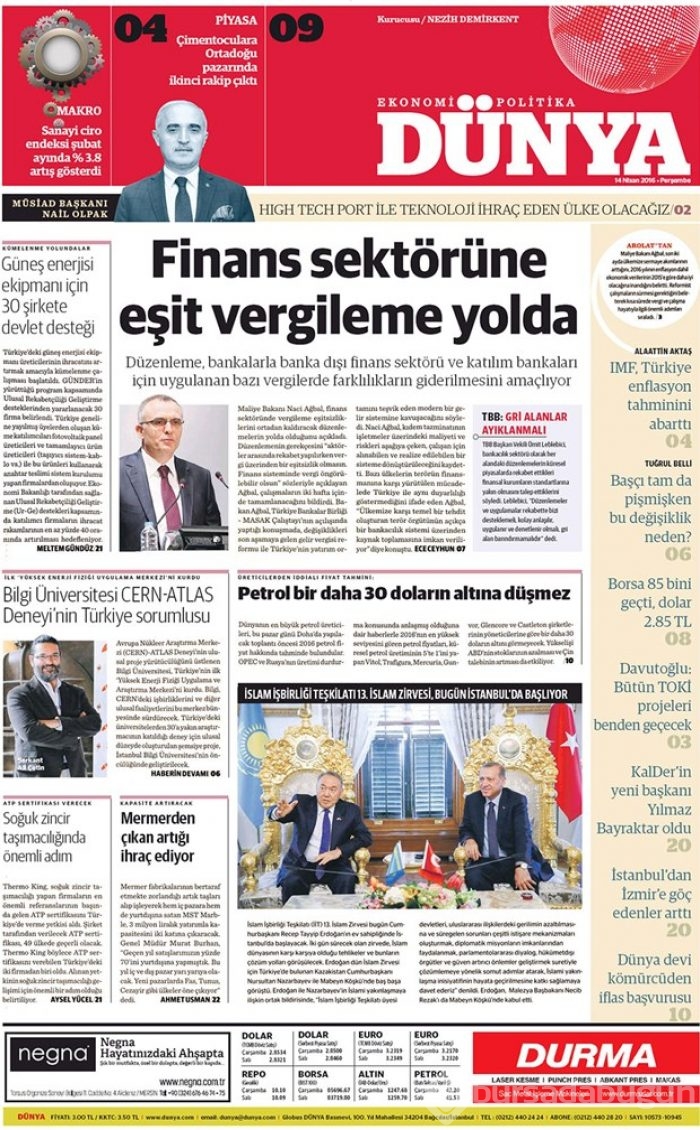 Günün gazete manşetleri - 14 Nisan 2016

