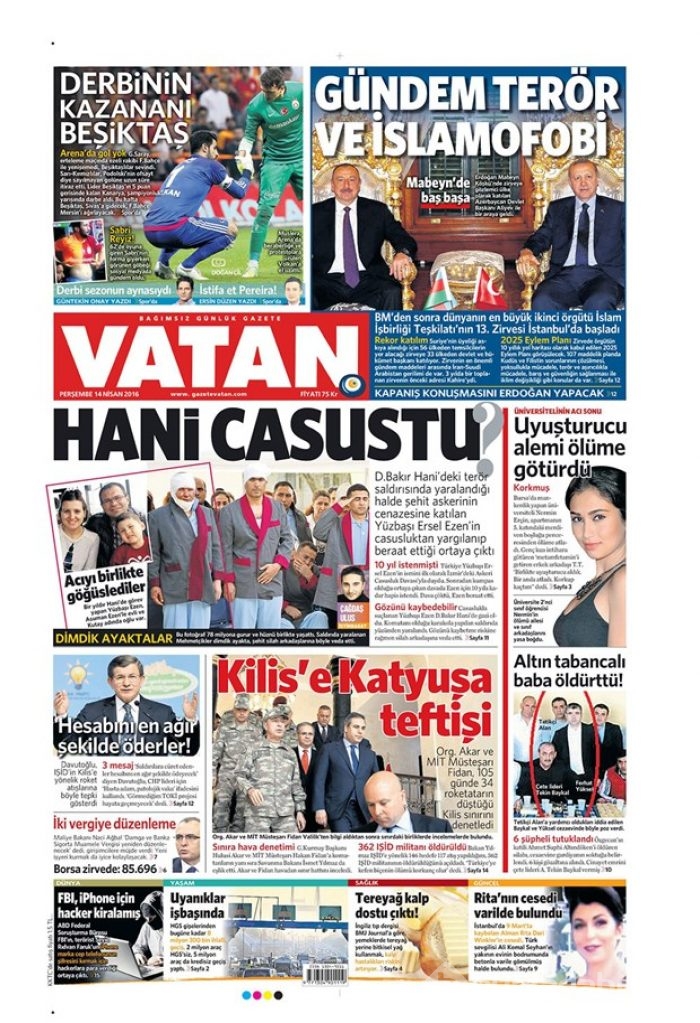 Günün gazete manşetleri - 14 Nisan 2016
