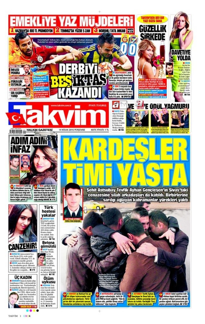 Günün gazete manşetleri - 14 Nisan 2016
