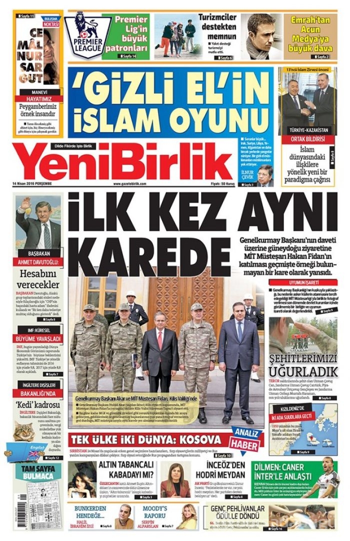 Günün gazete manşetleri - 14 Nisan 2016
