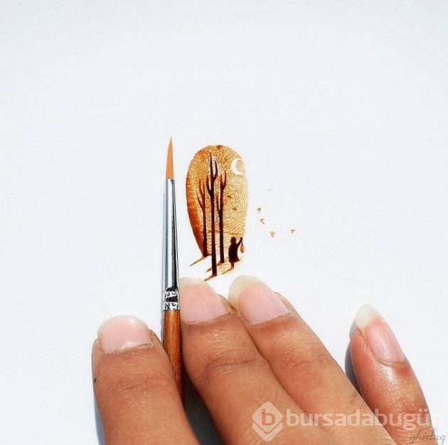 Bir fincan kahveyle sanat eserleri yaratan sanatçıdan 18 fotoğraf

