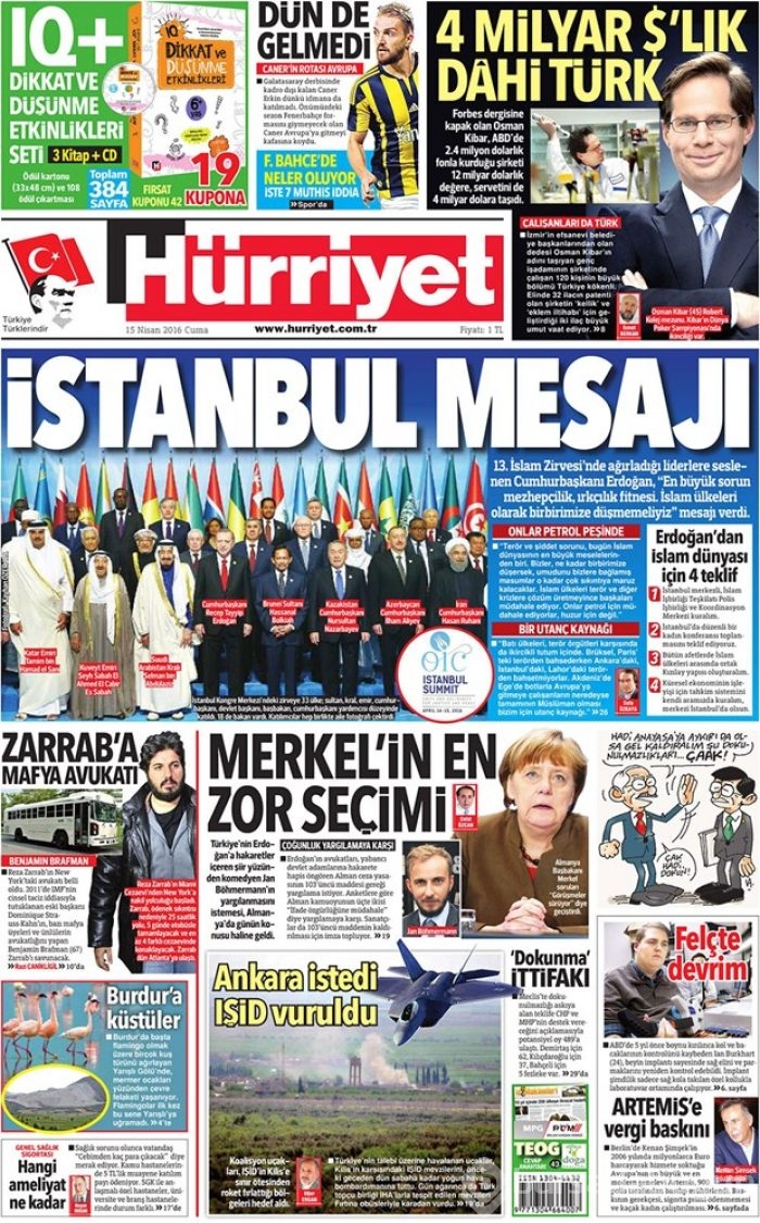 Günün gazete manşetleri - 15 Nisan 2016
