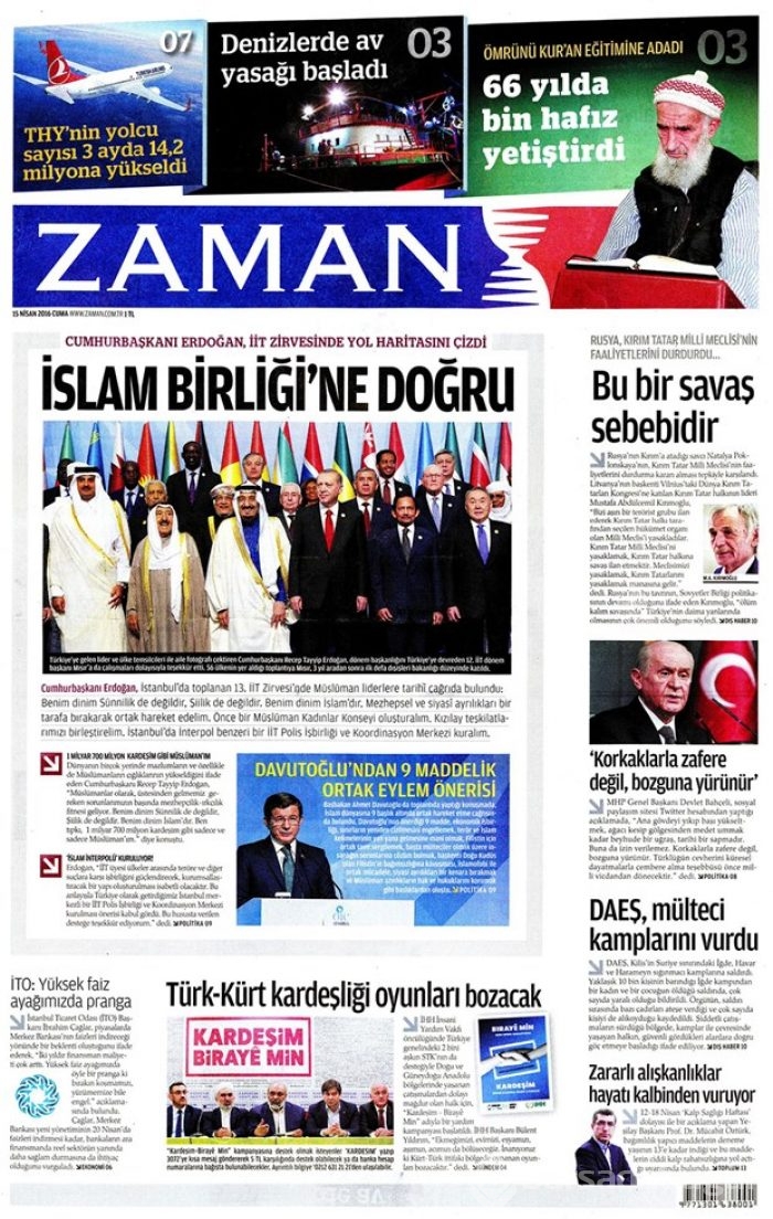 Günün gazete manşetleri - 15 Nisan 2016

